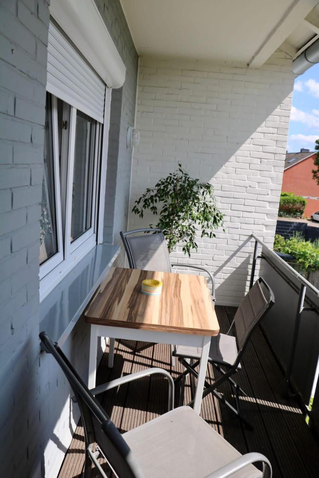 Ecocube Apartment2 Meppen14, Balkon, Kueche, Waschmaschine מראה חיצוני תמונה